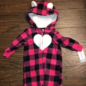 Carters Pink Buffalo Check Coverall